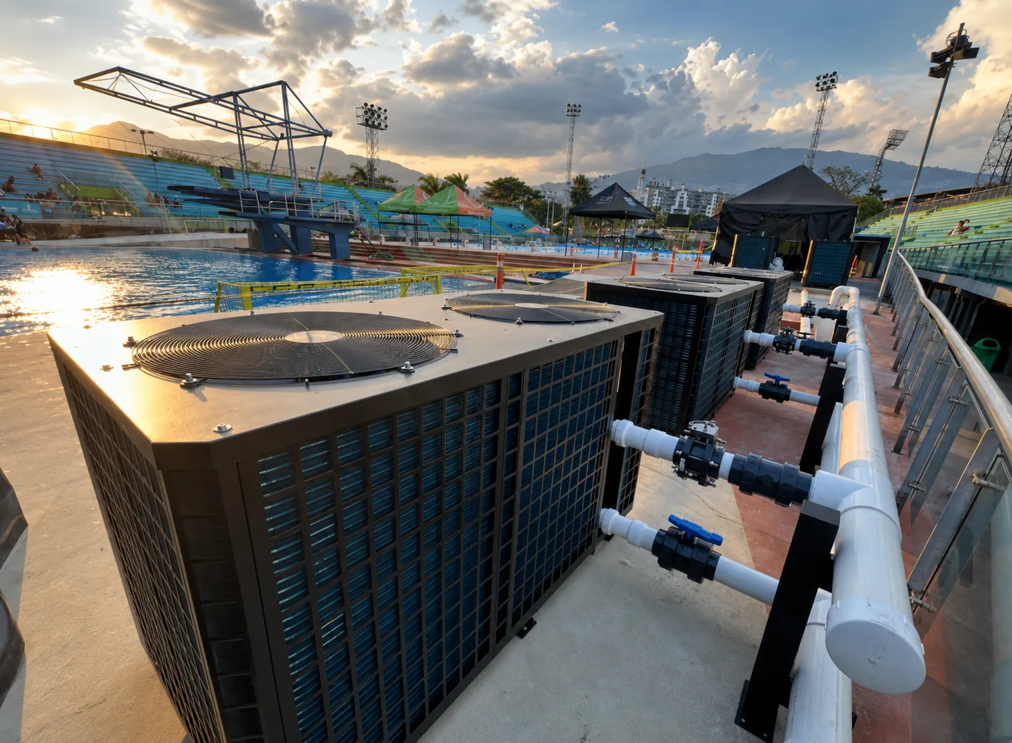 Bombas de calor de la Piscina de Clavados del Complejo Acuático Atanasio Girardot